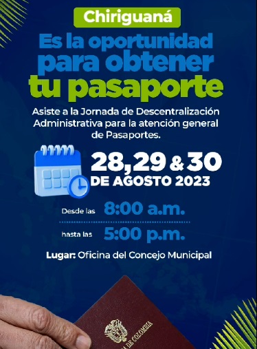 Desde hoy jornada para obtención de Pasaportes, en Chiriguaná